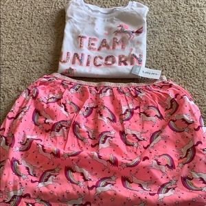 Girl unicorn Skirt set